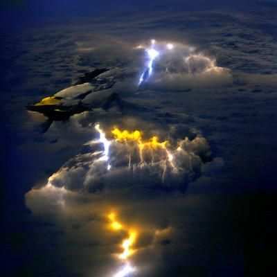 Lightning in clouds