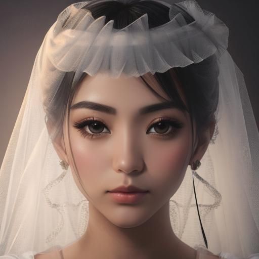 Portrait tulle veil - AI Generated Artwork - NightCafe Creator