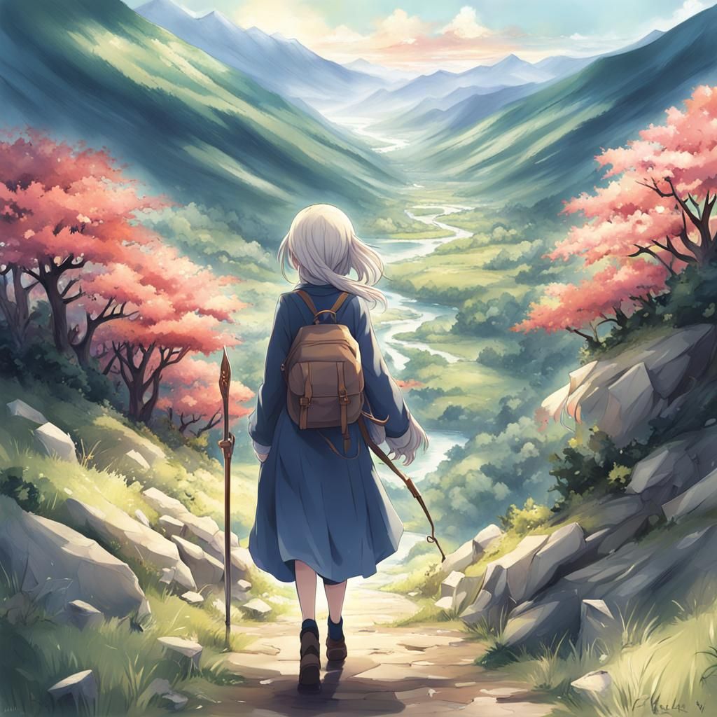 She walked alone in the mountains and the valleys