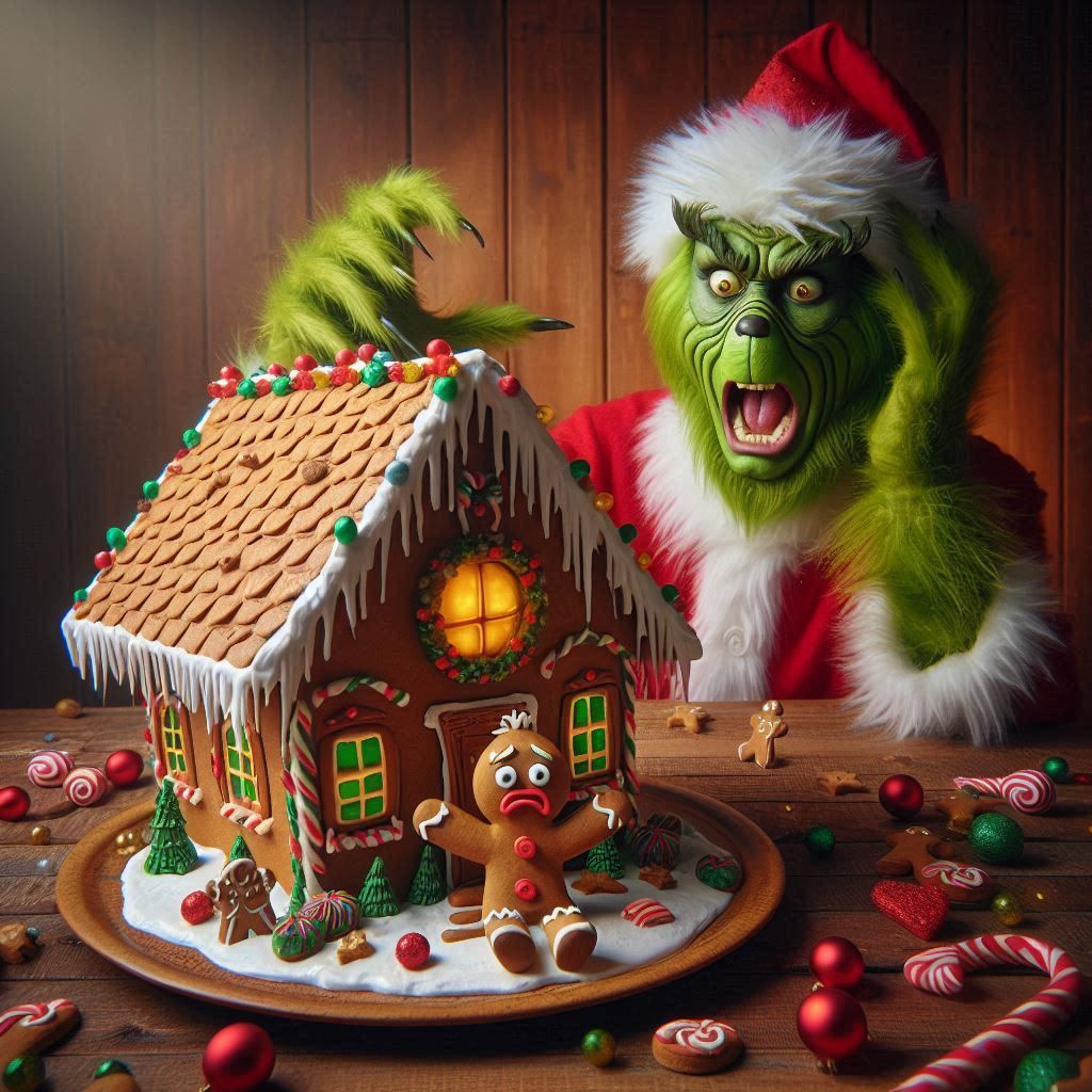 Grinch decided to eat the Gingerbread