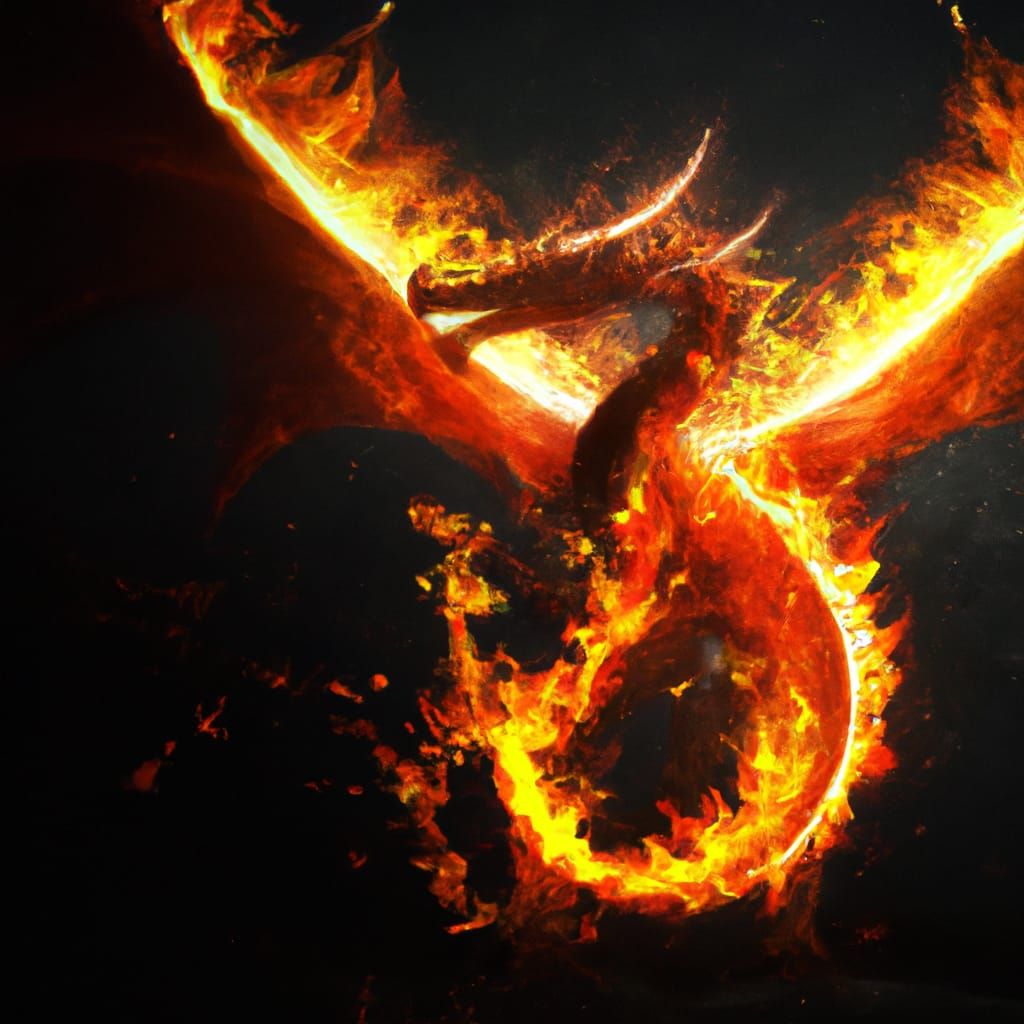 dragon from hell blazing fire 8k resolution complex colorful...