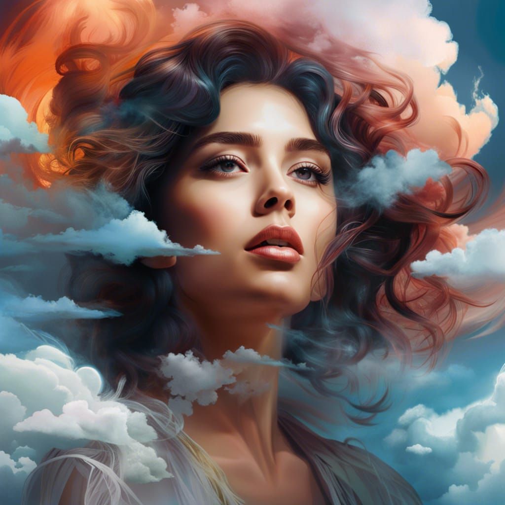 Have the head in the clouds!!! AI Generated Artwork NightCafe Creator