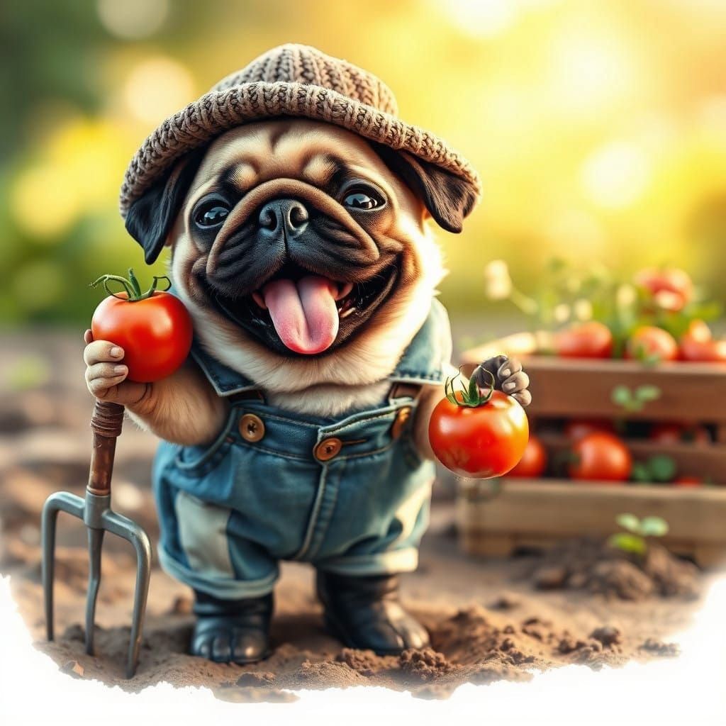 Peasant pug  by @Neromagenta