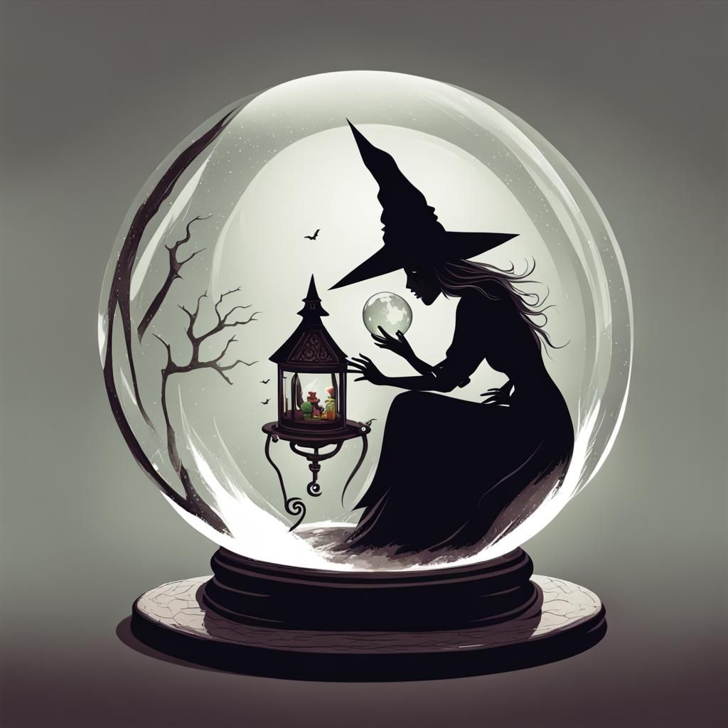 A witch inside a glass globe  by @Barnet Boy