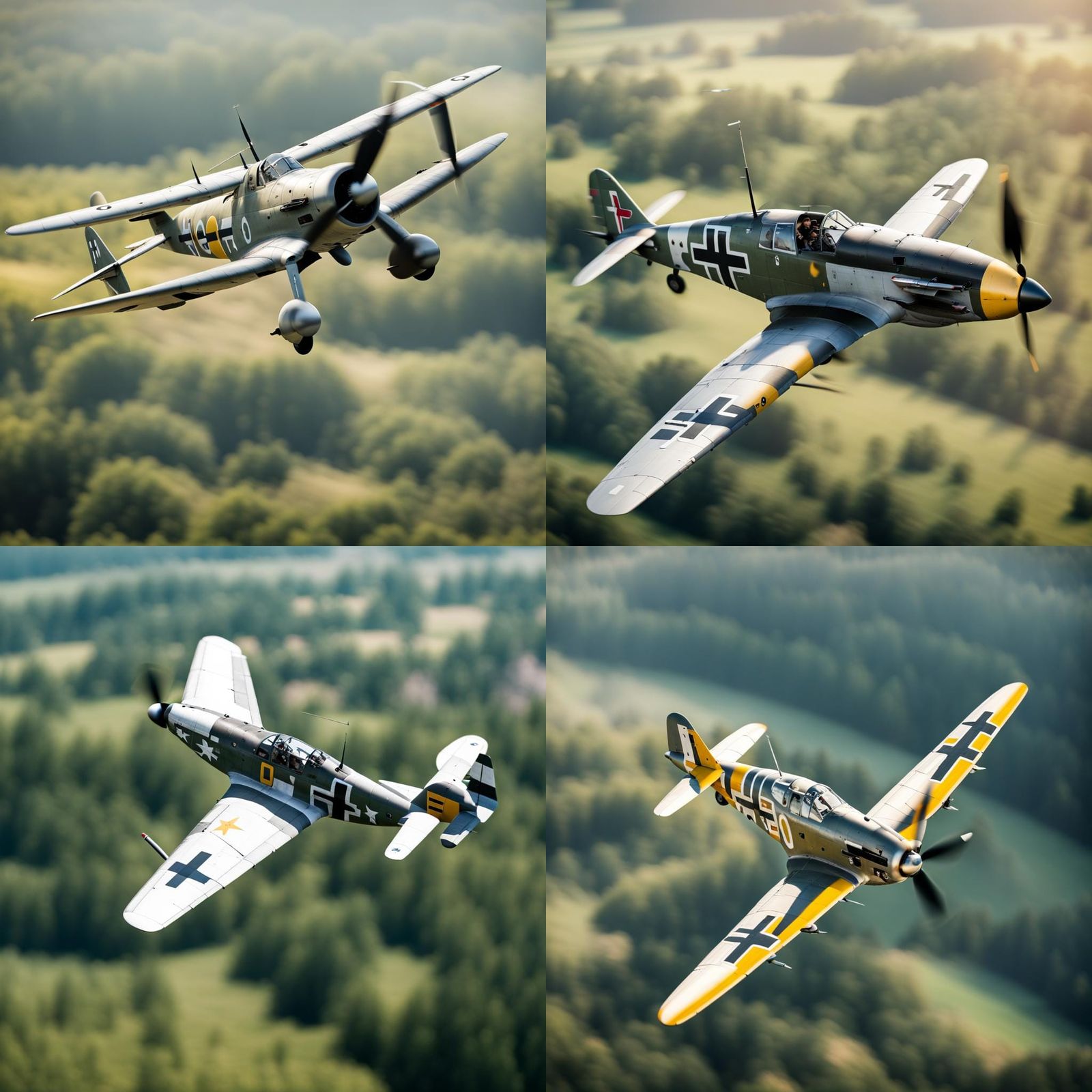 A Messerschmitt Bf 109 E4 flying high over land - AI Generated Artwork ...