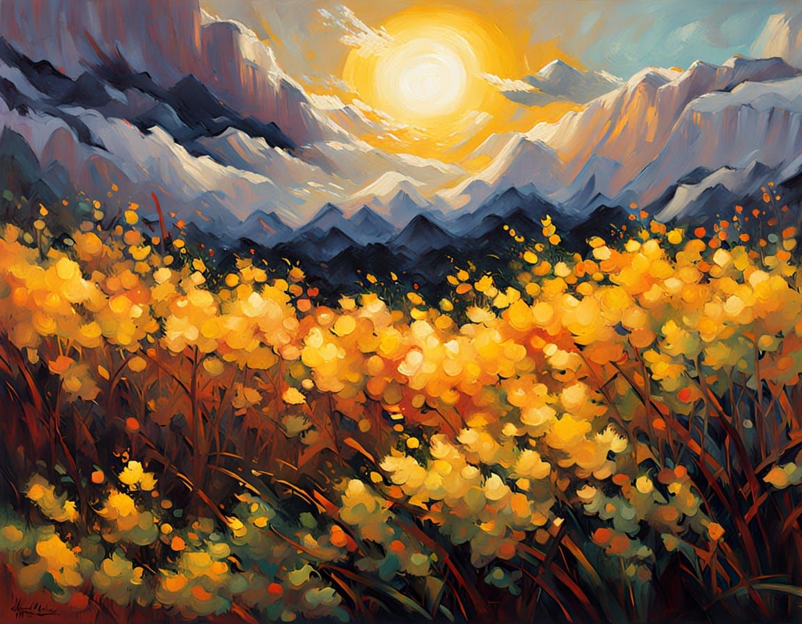 Vibrant Impressionist Masterpiece with Thick, Textured Paint