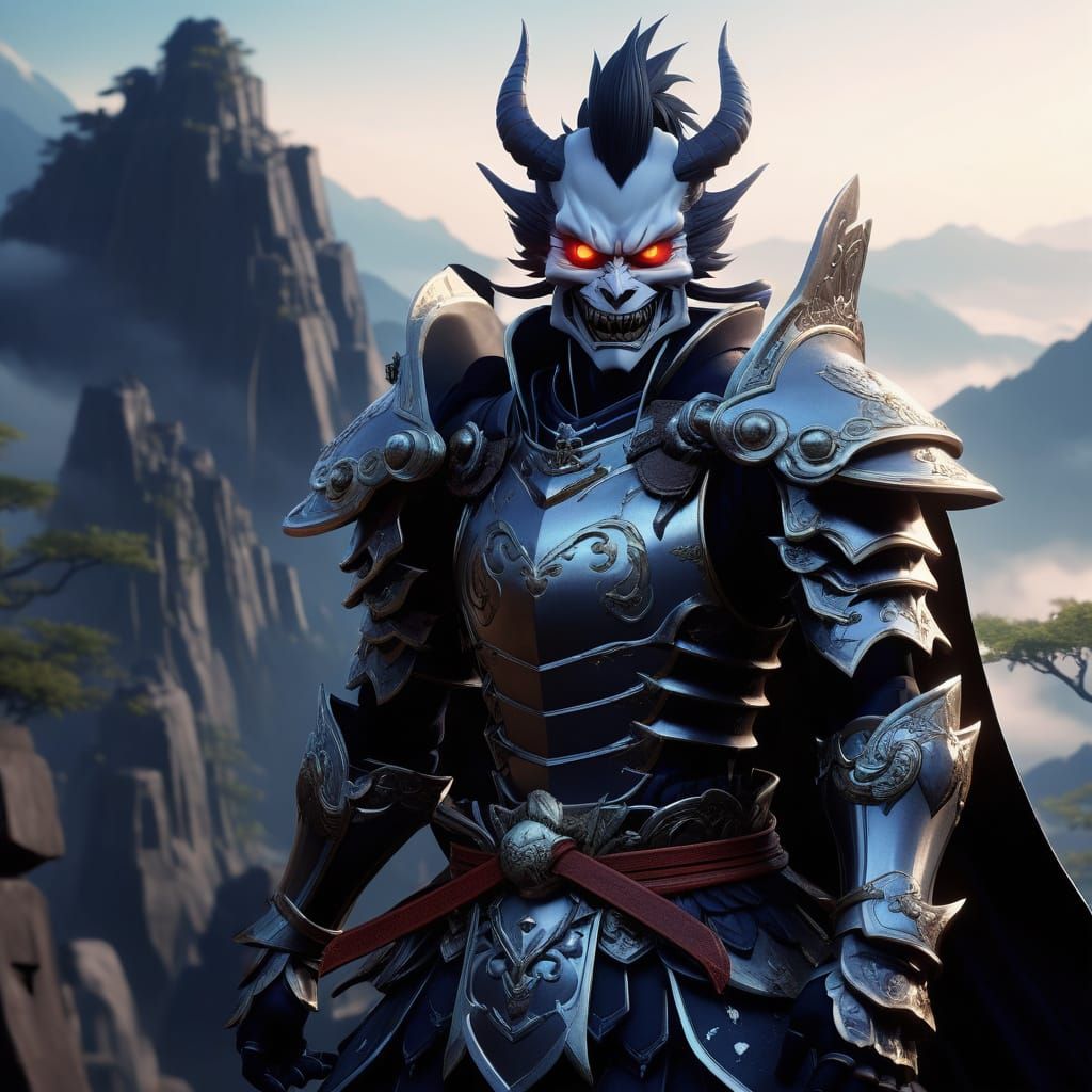 Ryuk from death note in Samurai armor