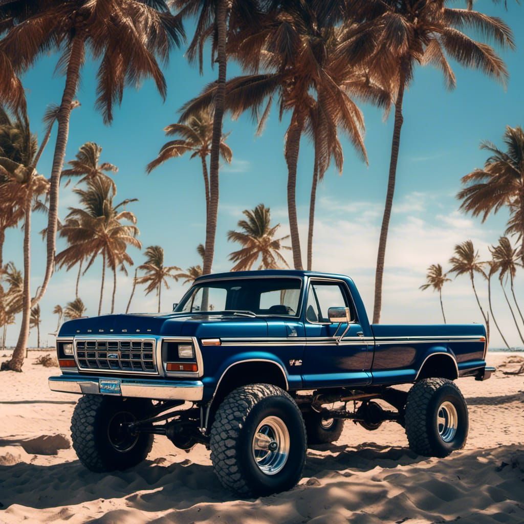 1980 ford F150 truck, midnight blue in colour, lifted with b...