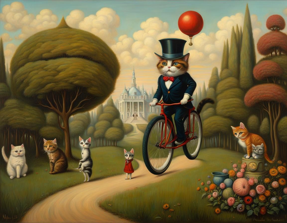 Not a cat on a unicycle AI Generated Artwork NightCafe Creator