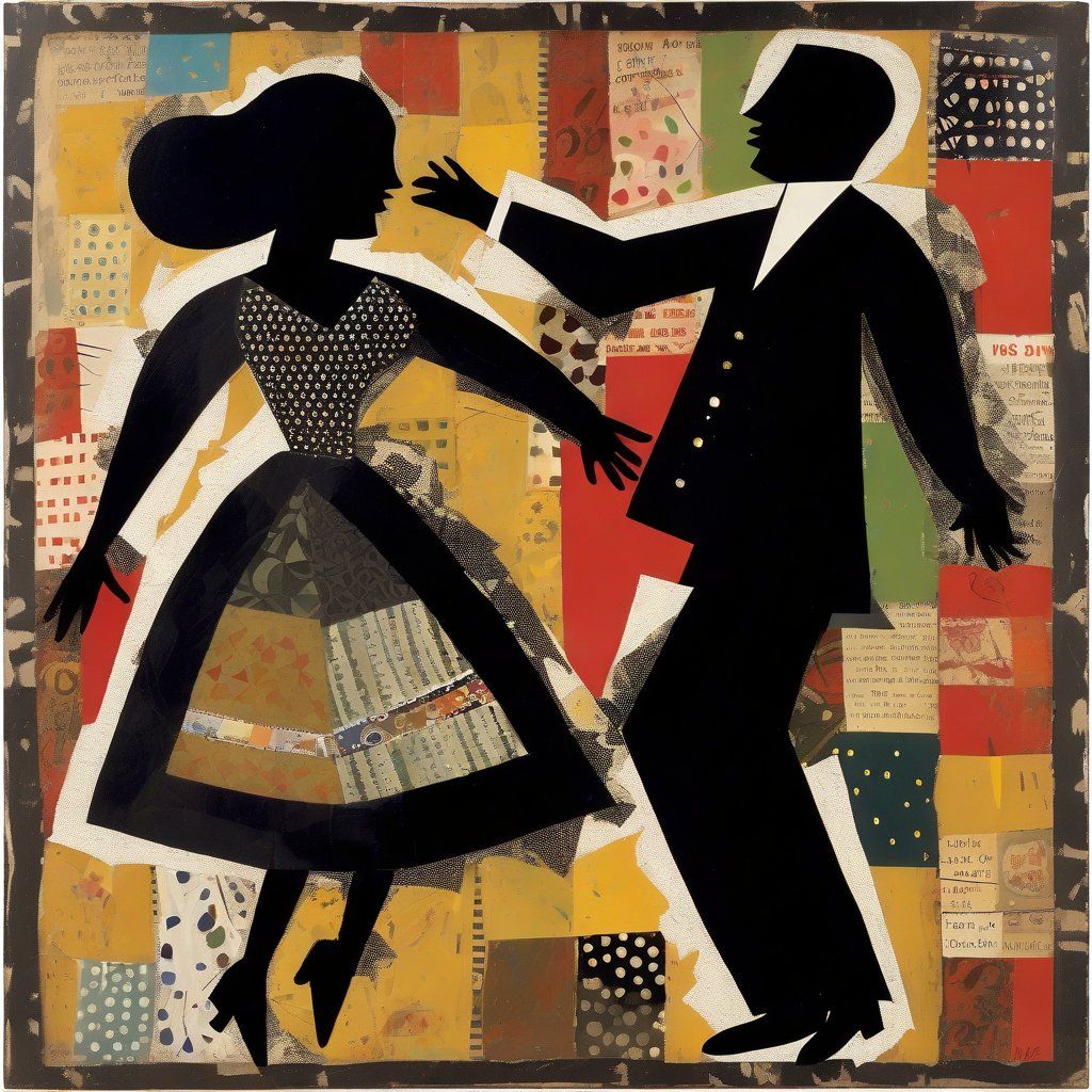 Couple dancing collage