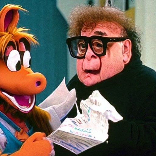 post modern art Alf robs Danny Devito