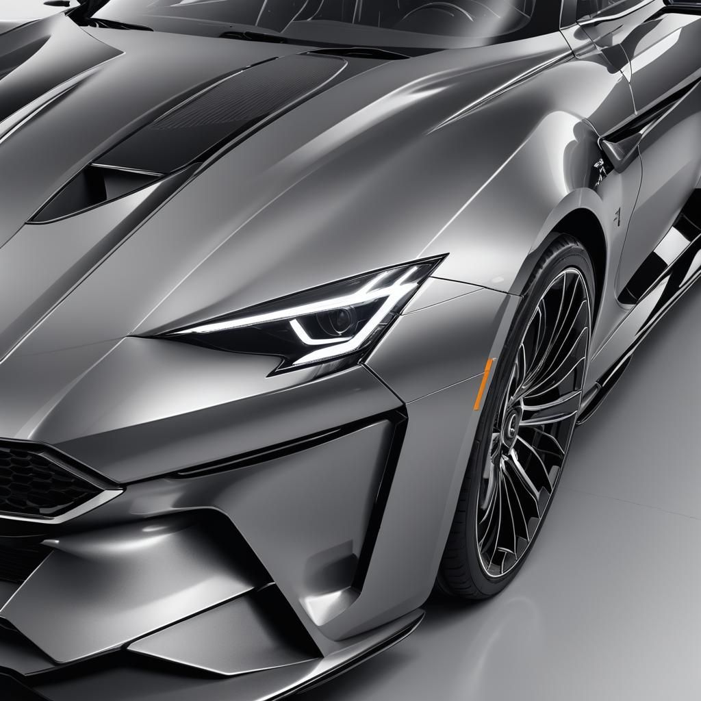 Sleek Black Luxury Car Concept Art in 8K