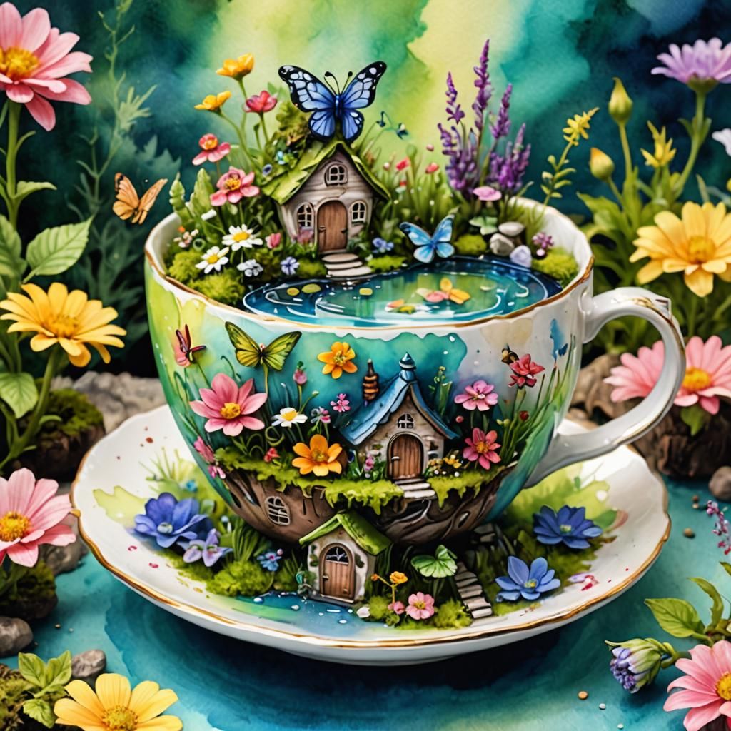 TEACUP FAIRY GARDEN.