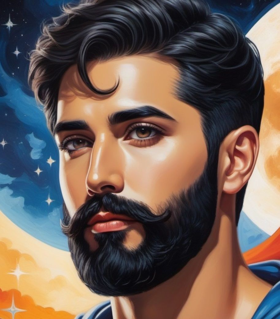 Superman's great-grandson: a cute young man  with  a full  b...