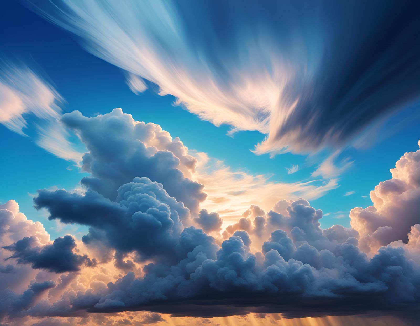 Generate a breathtaking, high-quality image of a dramatic sky with ...