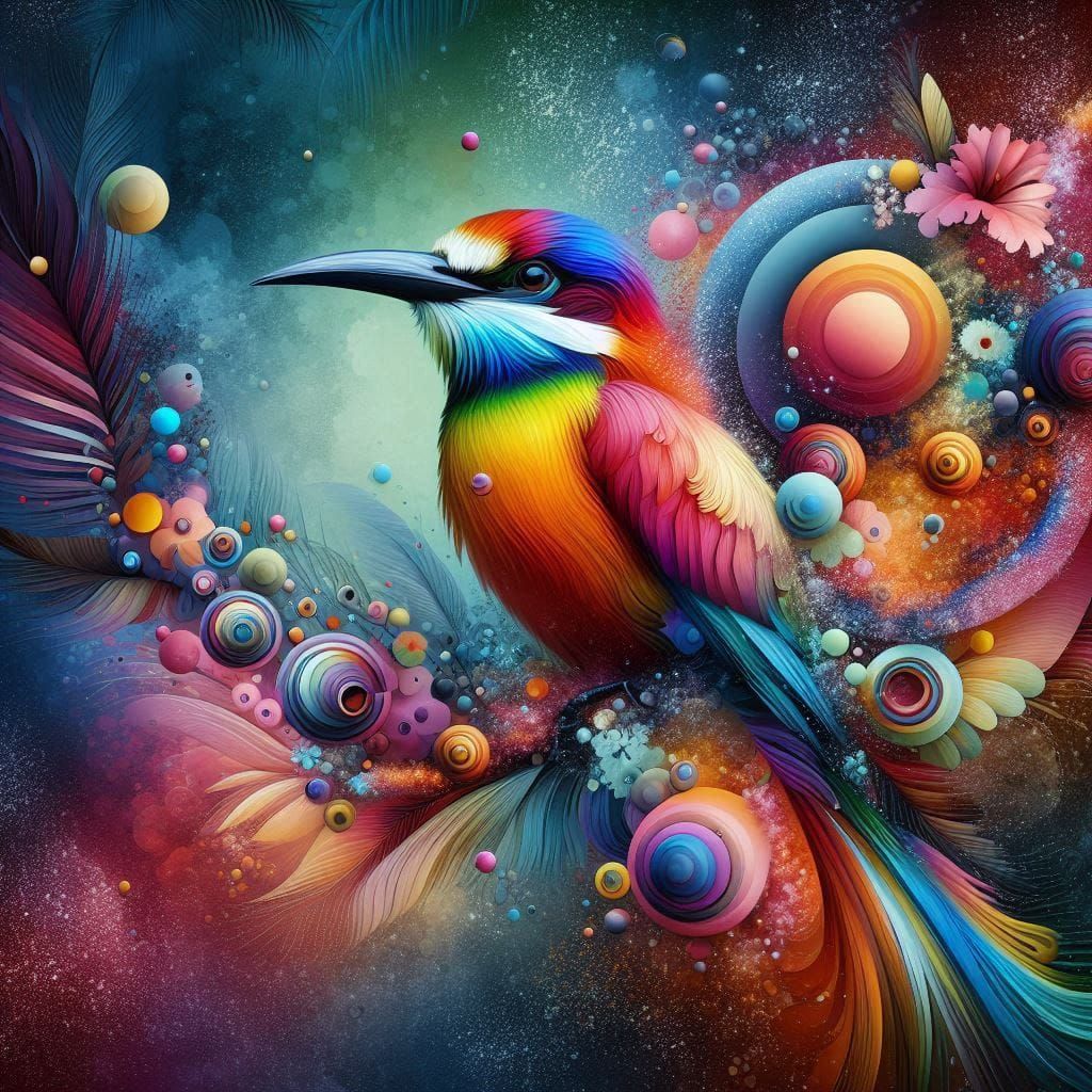 Colourful Bird Art