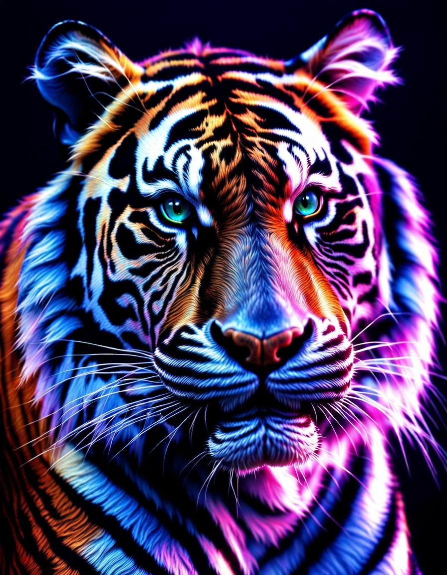 Holographic Tiger - AI Generated Artwork - NightCafe Creator