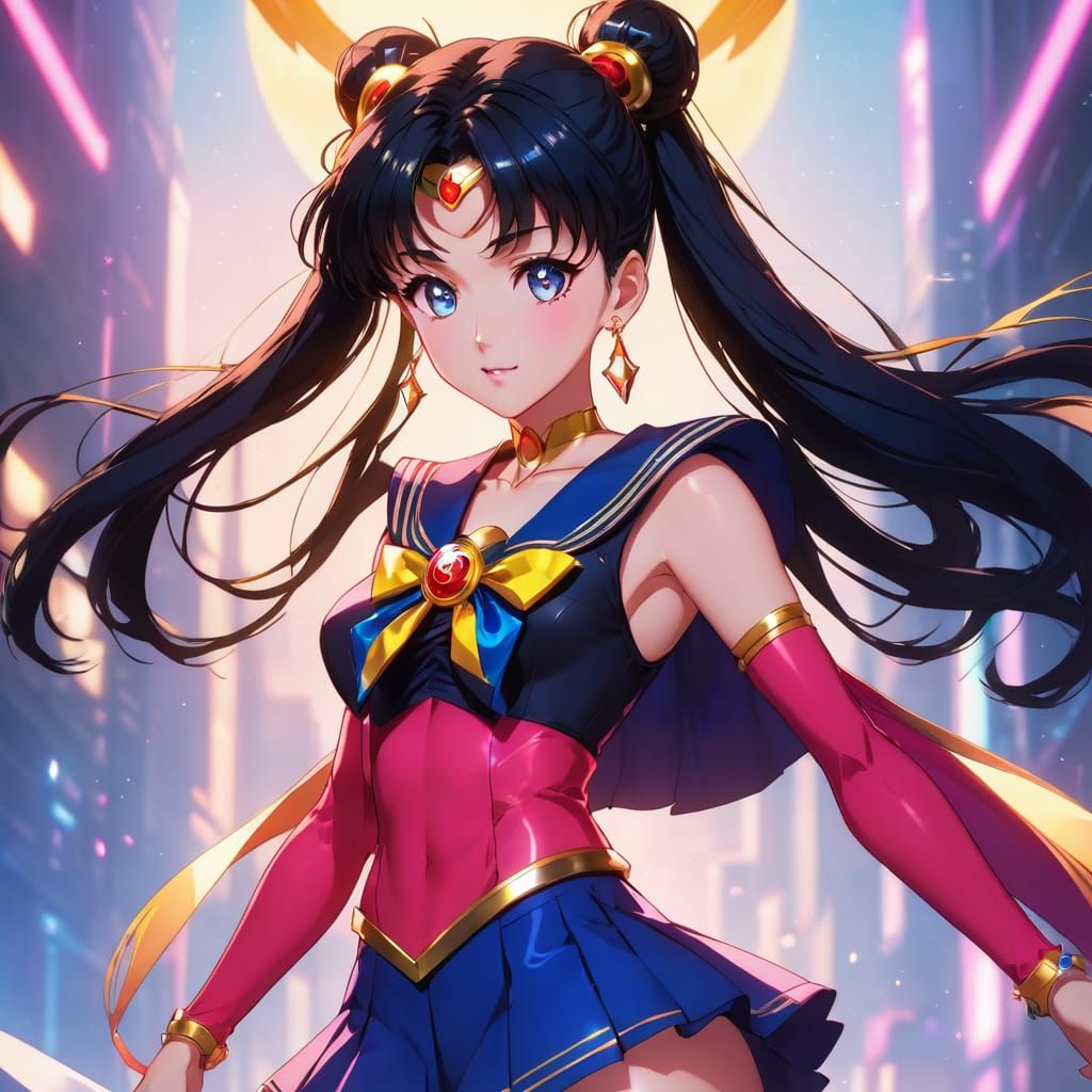 Moon wearing sailor moon outfit