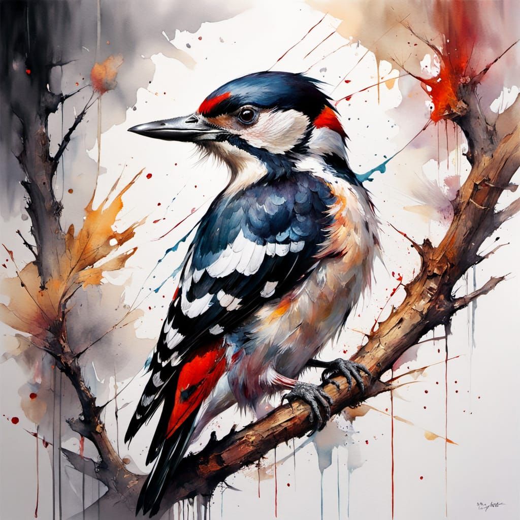 Woodpecker on a branch.