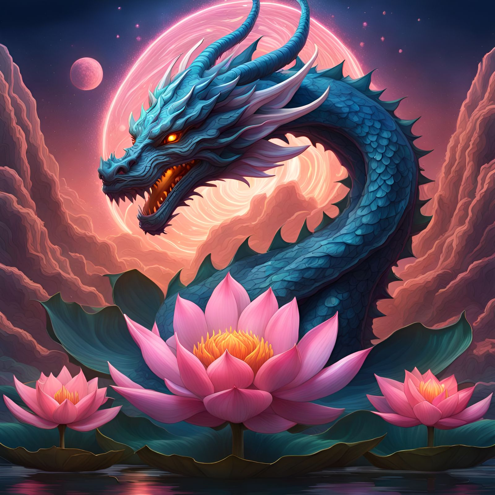 The cosmic Lotus dragon