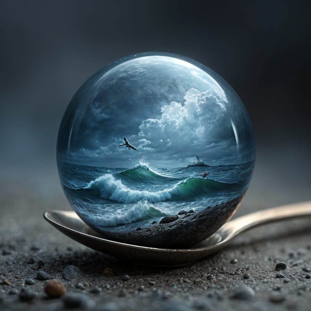 A Stormy Sea on a Teaspoon  by @ais