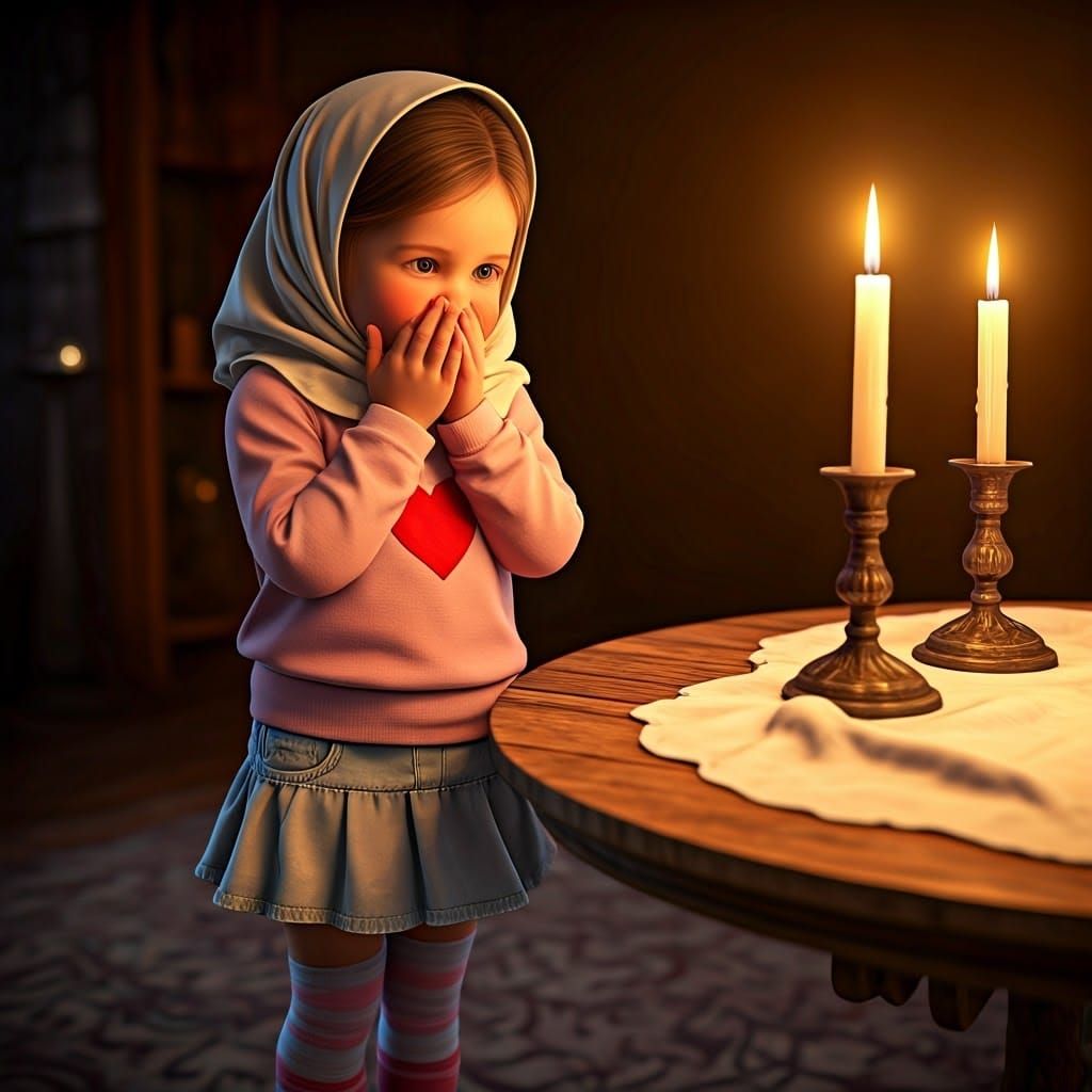 בבושקה קטנה ומתוקה בקבלת שבת