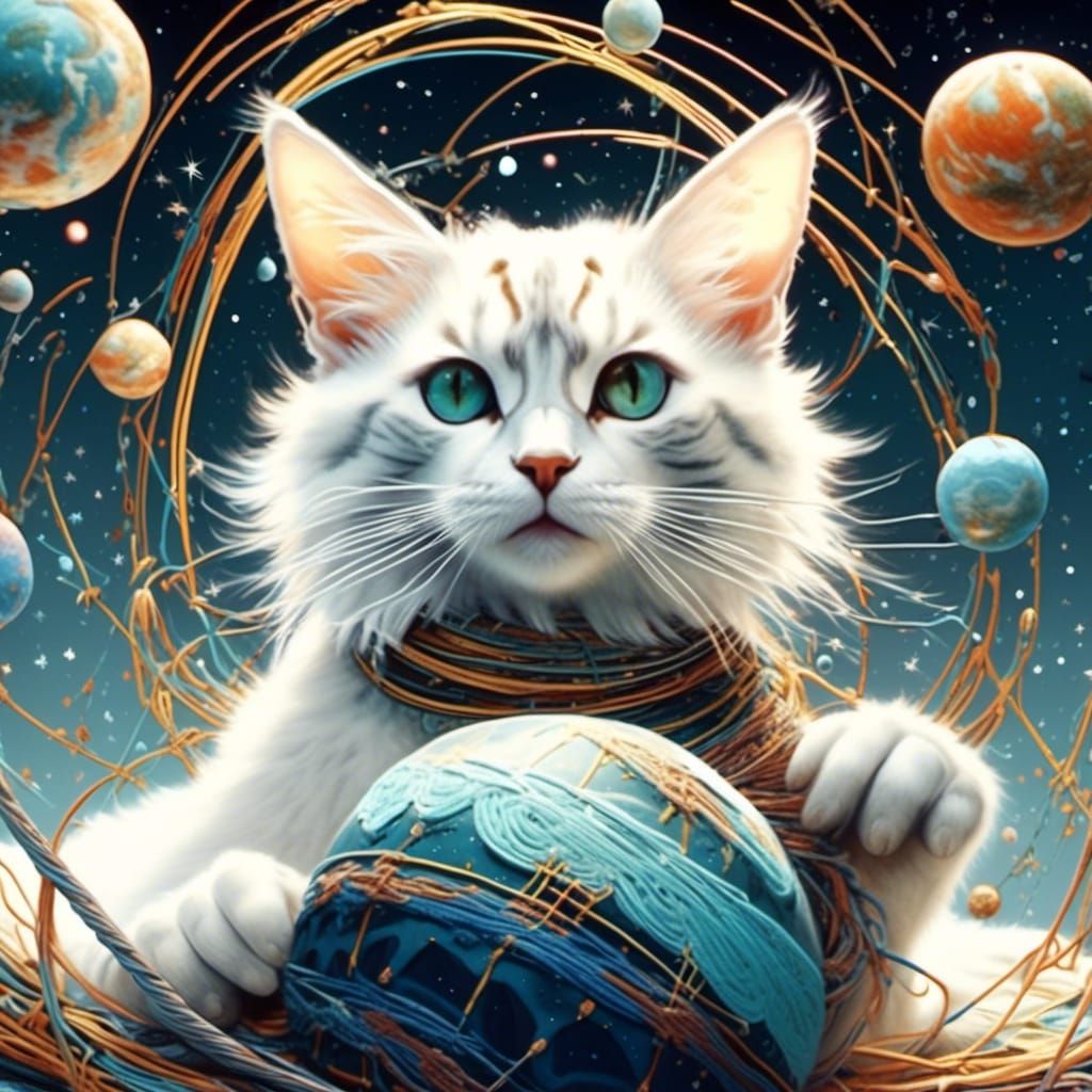Playing with yarn in space