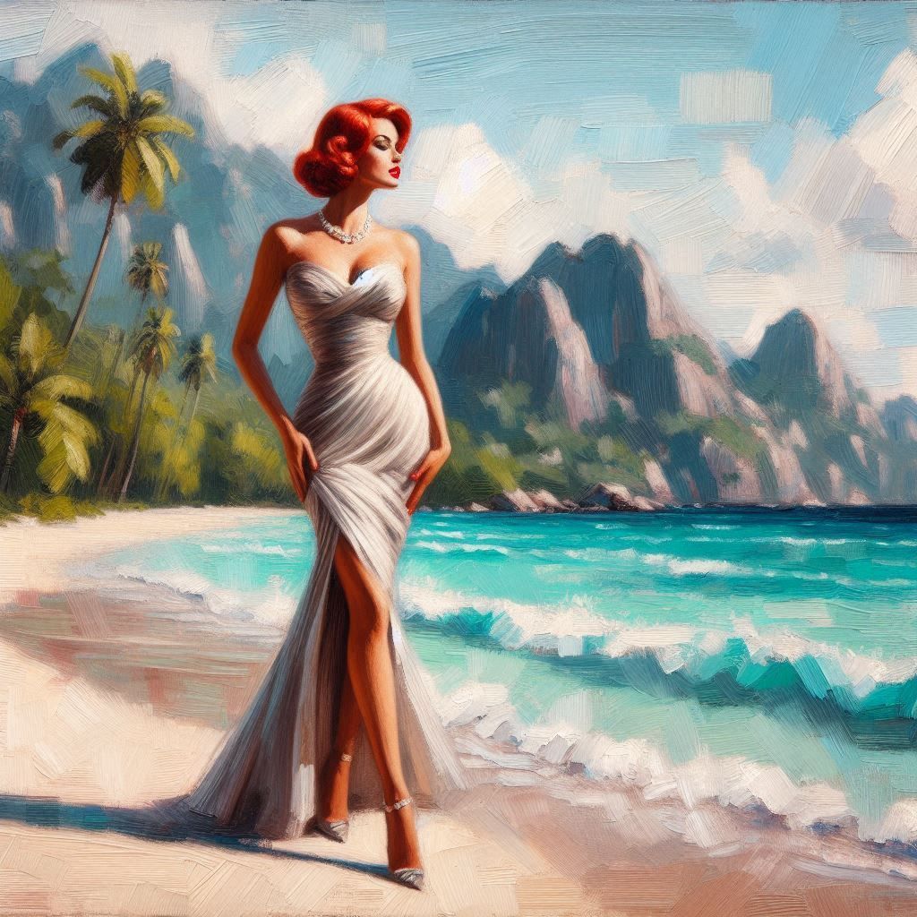 Tribute to Gil Elvgren "Beauty on the Beach" 2