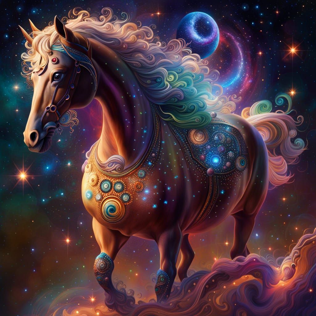 A Galactic Glittering Stallion