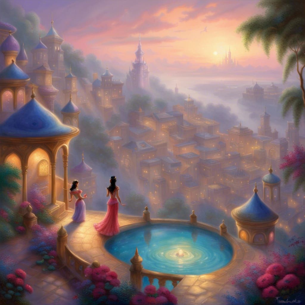 Princess Jasmine waiting for Aladdin