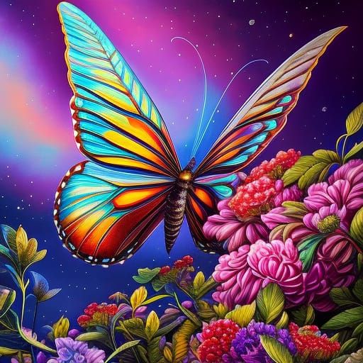 “beautiful butterfly painting by Android Jones beautiful col...