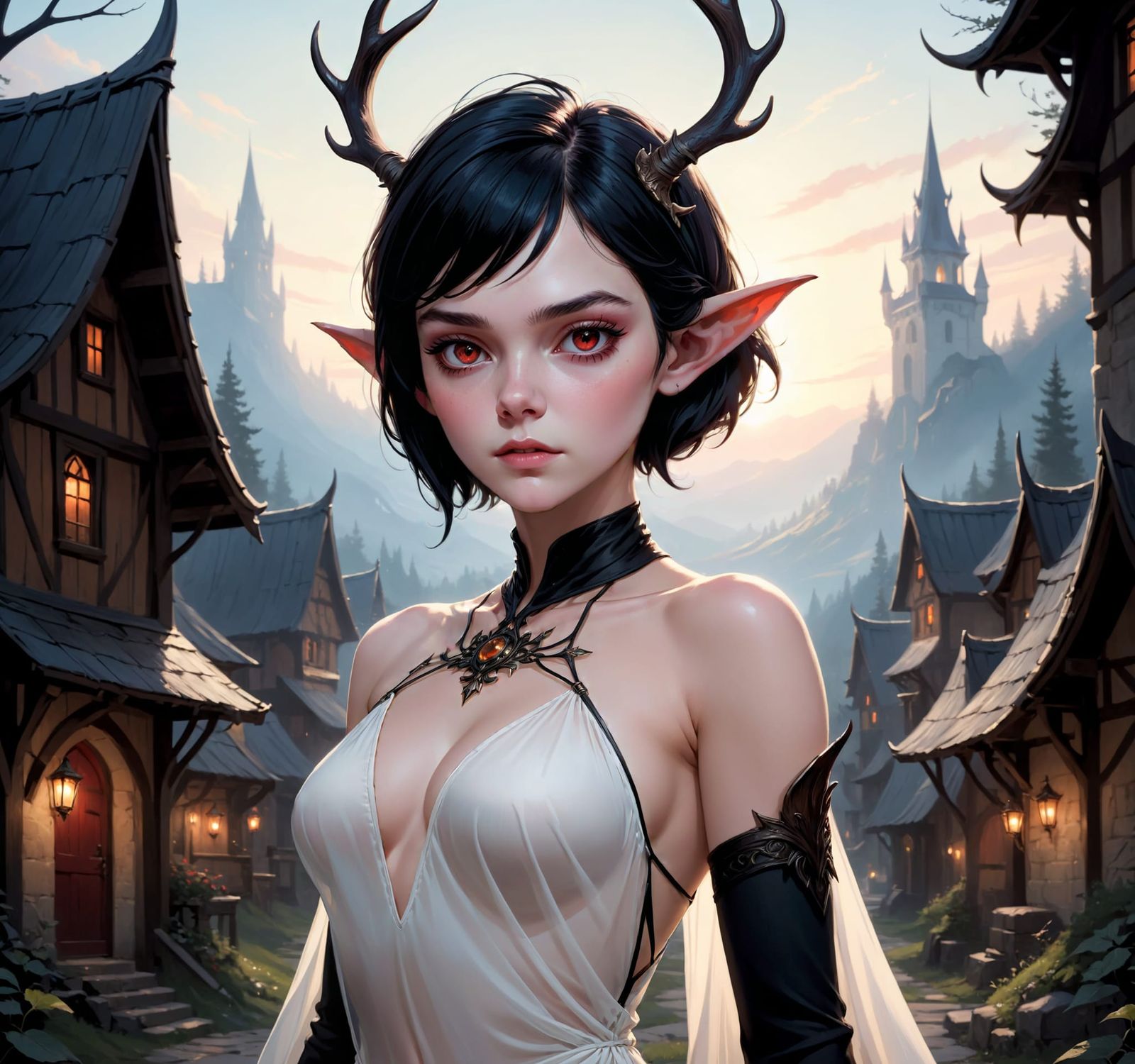 Backdoor in a white dress