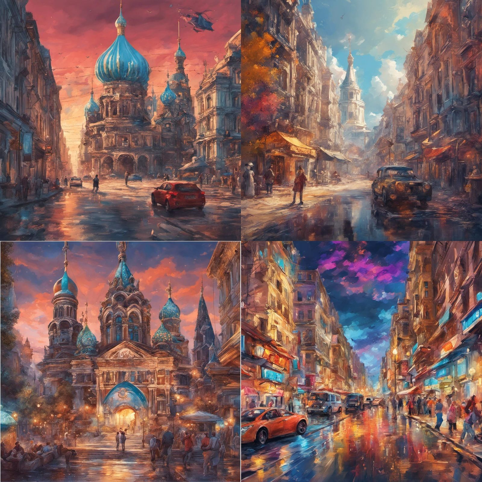 Prompt was "Fantasy Saint Petersburg Square, Russia"