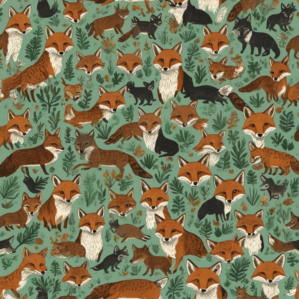 Minimalist AI Fox Portrait