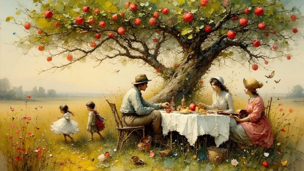 “Nostalgic Serenity Under the Apple Tree”
  by @TienTeERminu