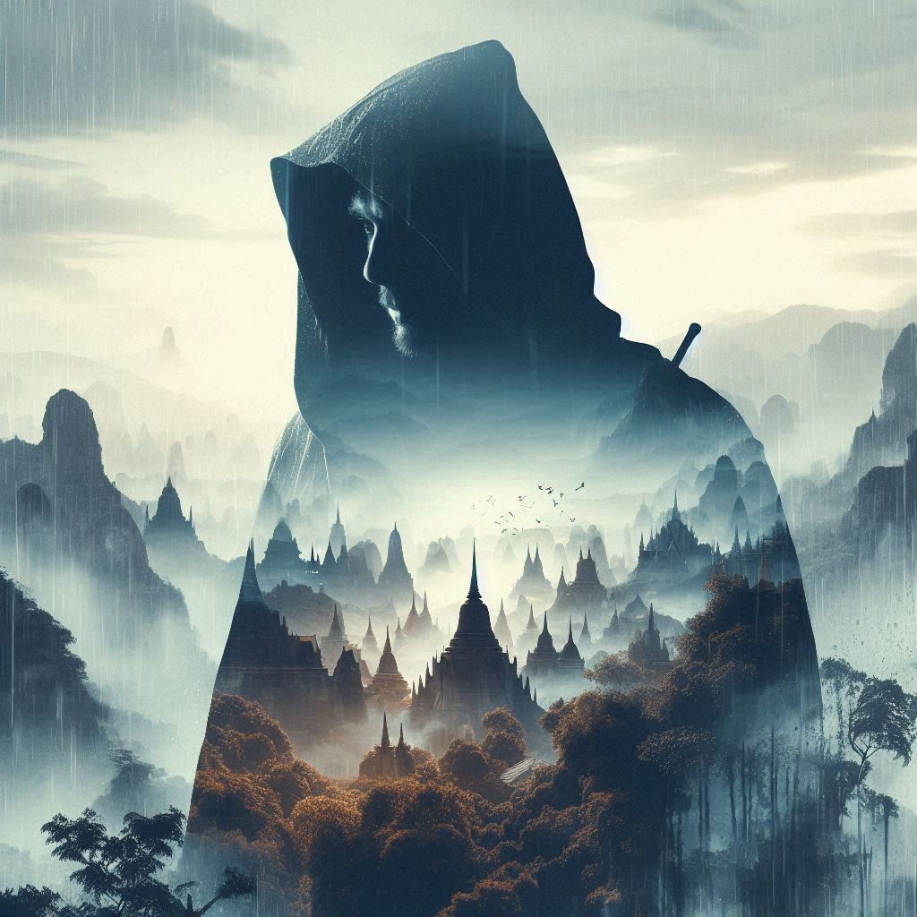 double exposure beautiful fantasy DALL-E 3 portrait landscap...