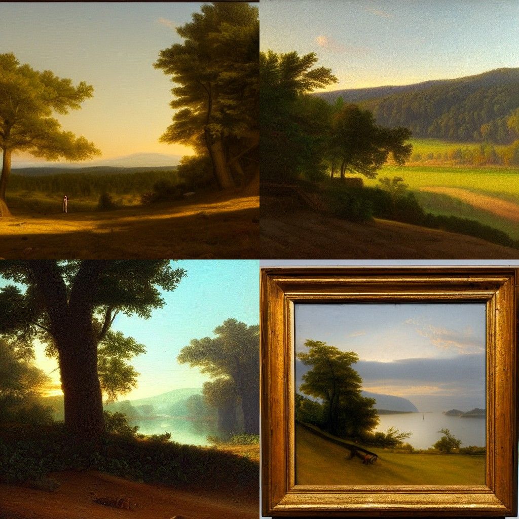 A portrait in the style of Hudson River School