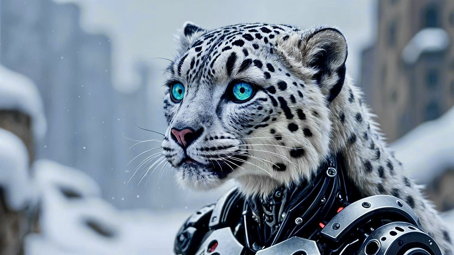 Snow leopard cyborg