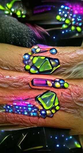 Neon Gemstones on arm