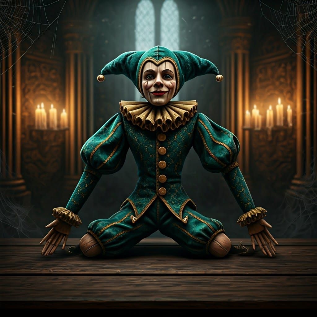 The Enigmatic Jester in Candlelit Shadows  by @MrWelf