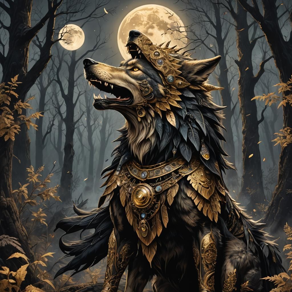 Armored Wolf Shaman - AI Generated Artwork - NightCafe Creator