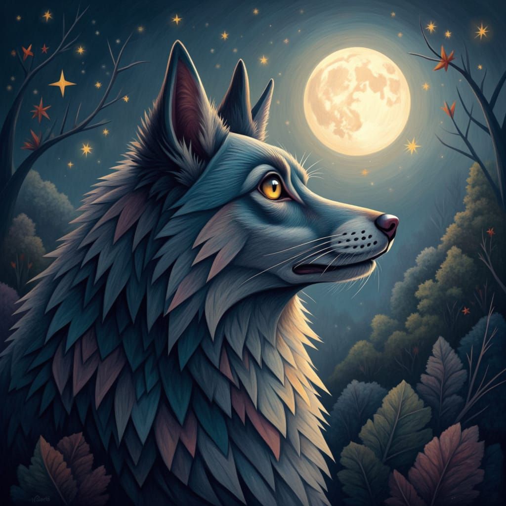 mainecoon in the moonlight <lora:Geometrika:1.0>