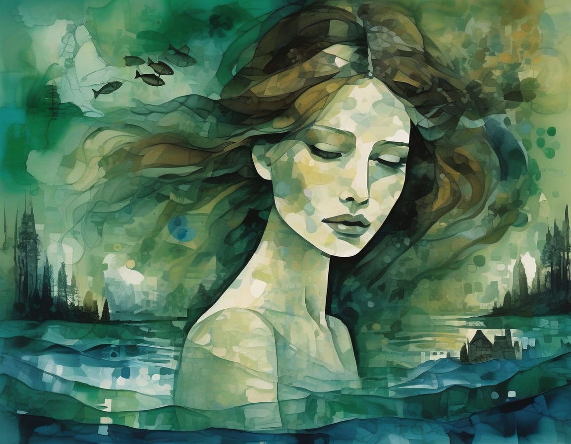 Surreal Woman Lost in Ethereal Dream World