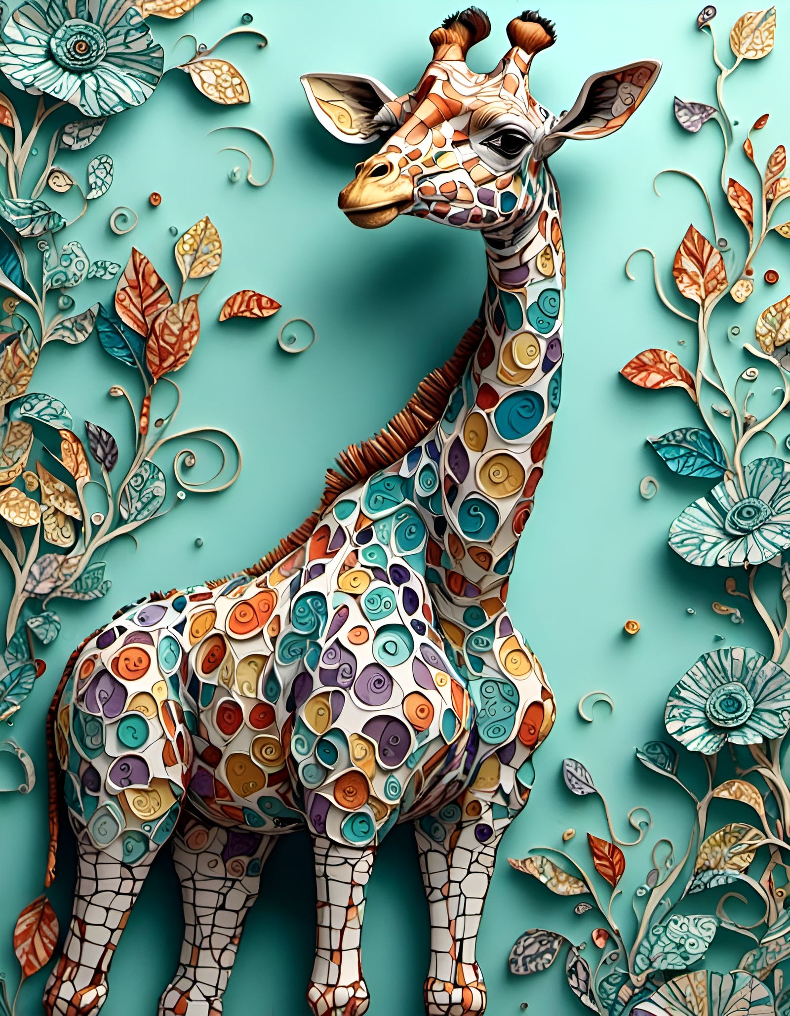 3D giraffe <lora:Zentngle Beta XXVIII:1.0> 