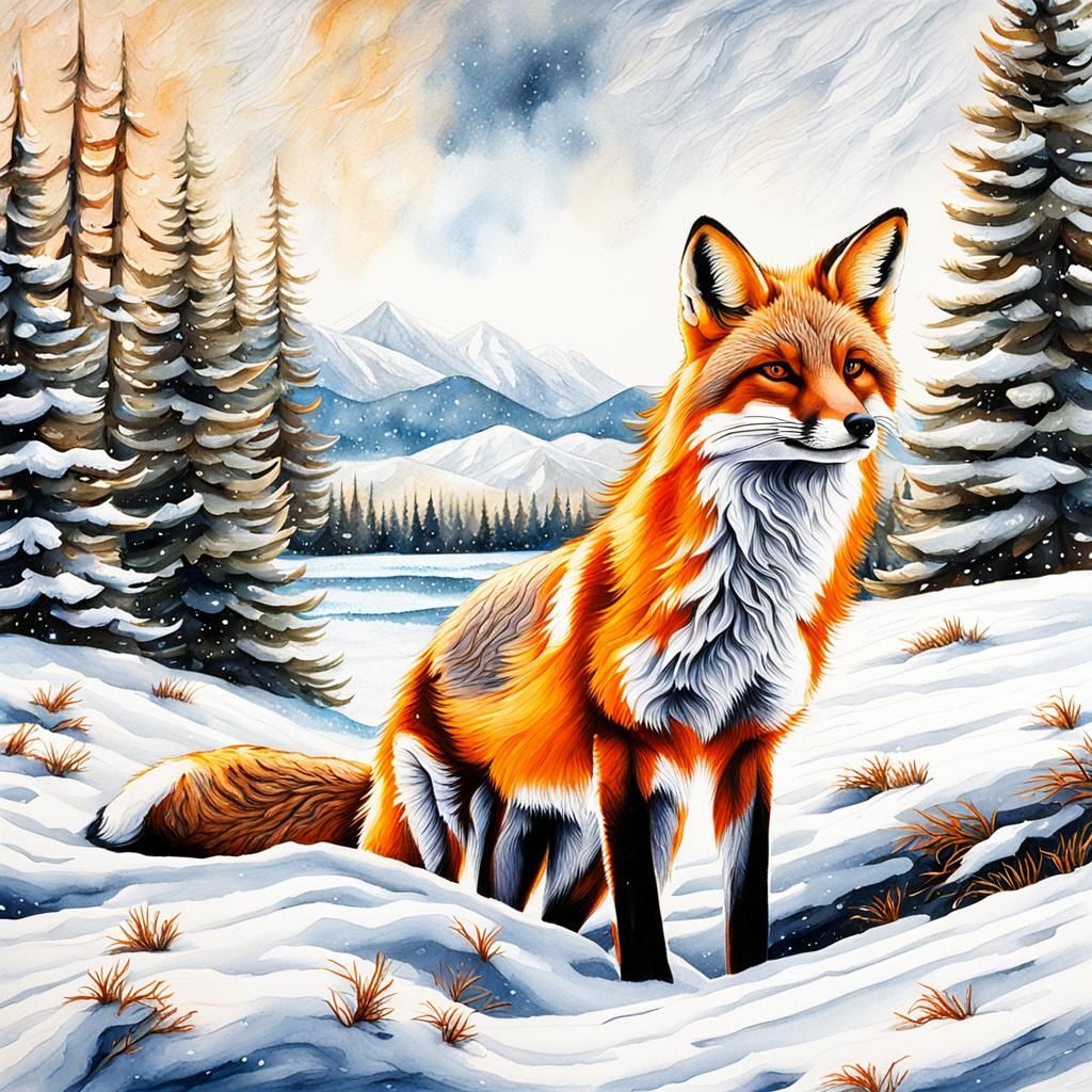 fox in the snow
