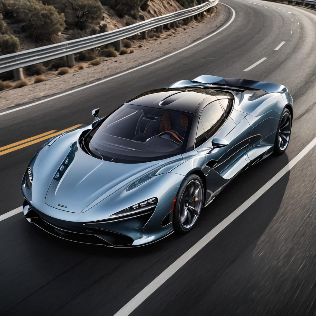 McLaren Speedtail Speeding Down Highway with Splash Graphics