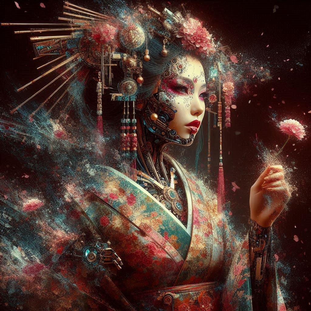 double exposure beautiful fantasy DALL-E 3 portrait landscap...