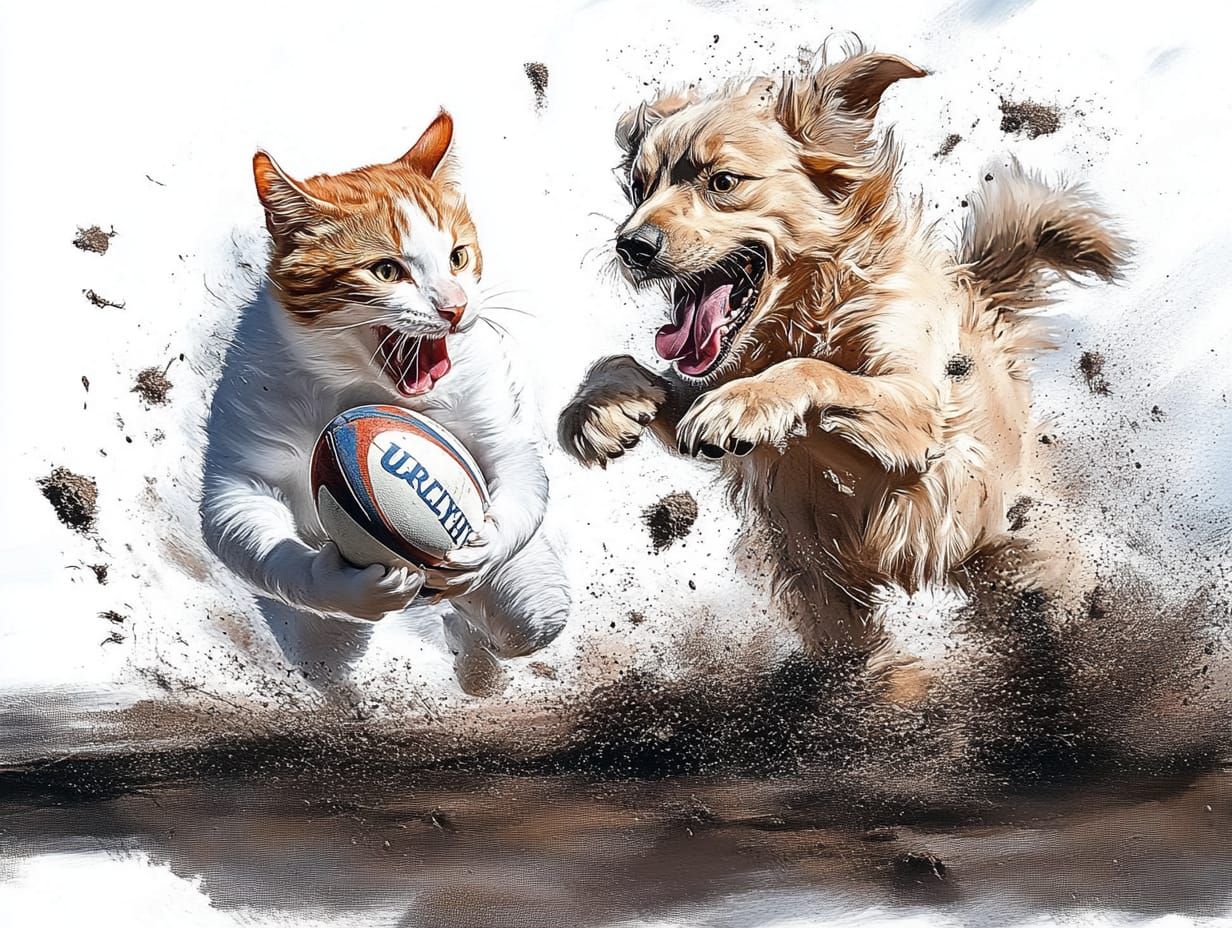 Rugby Match - Team Meow vs Team BowWow