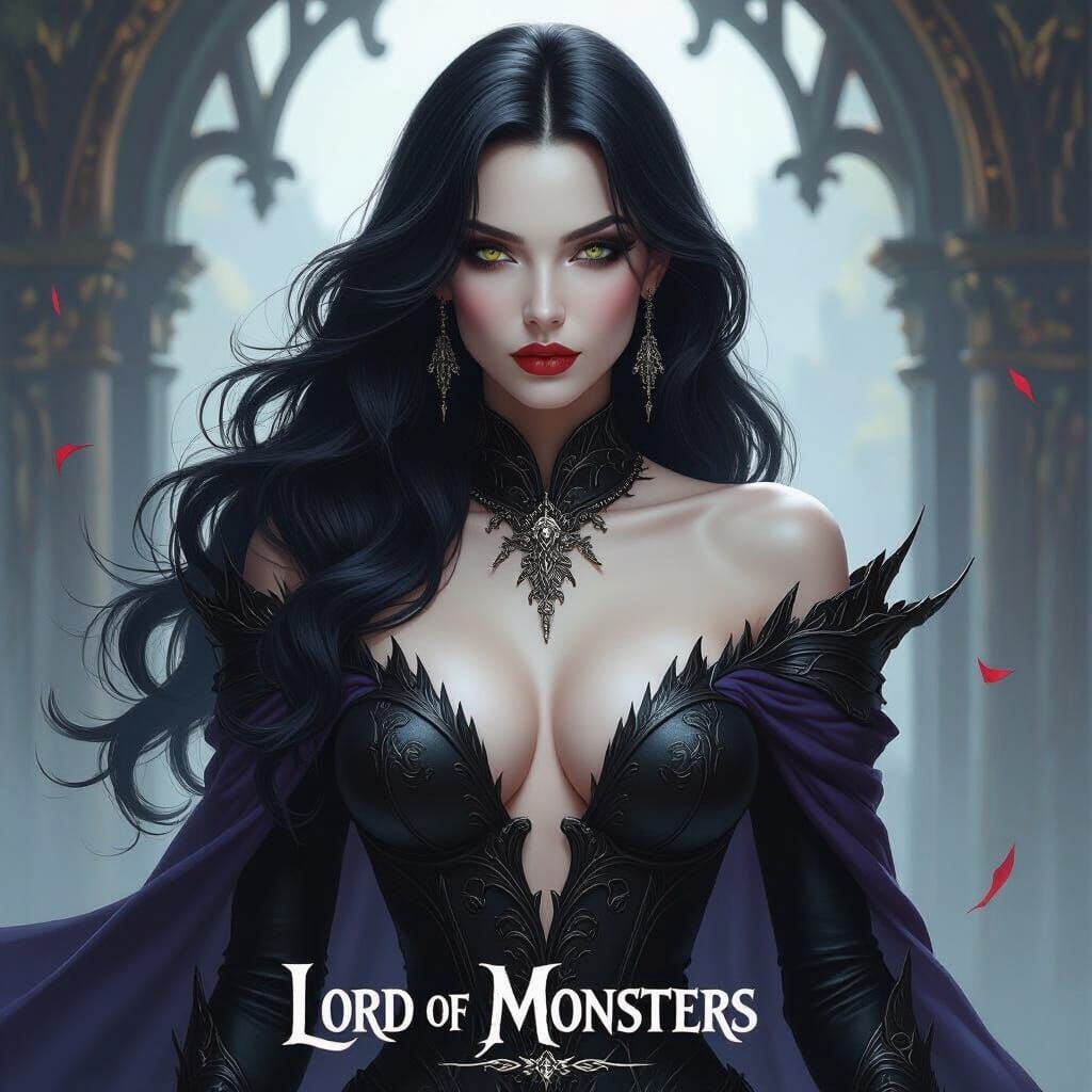 Imagine a striking figure with raven-black hair cascading down her shoulders, her eyes gleaming with an enigmatic beauty that captivates and...