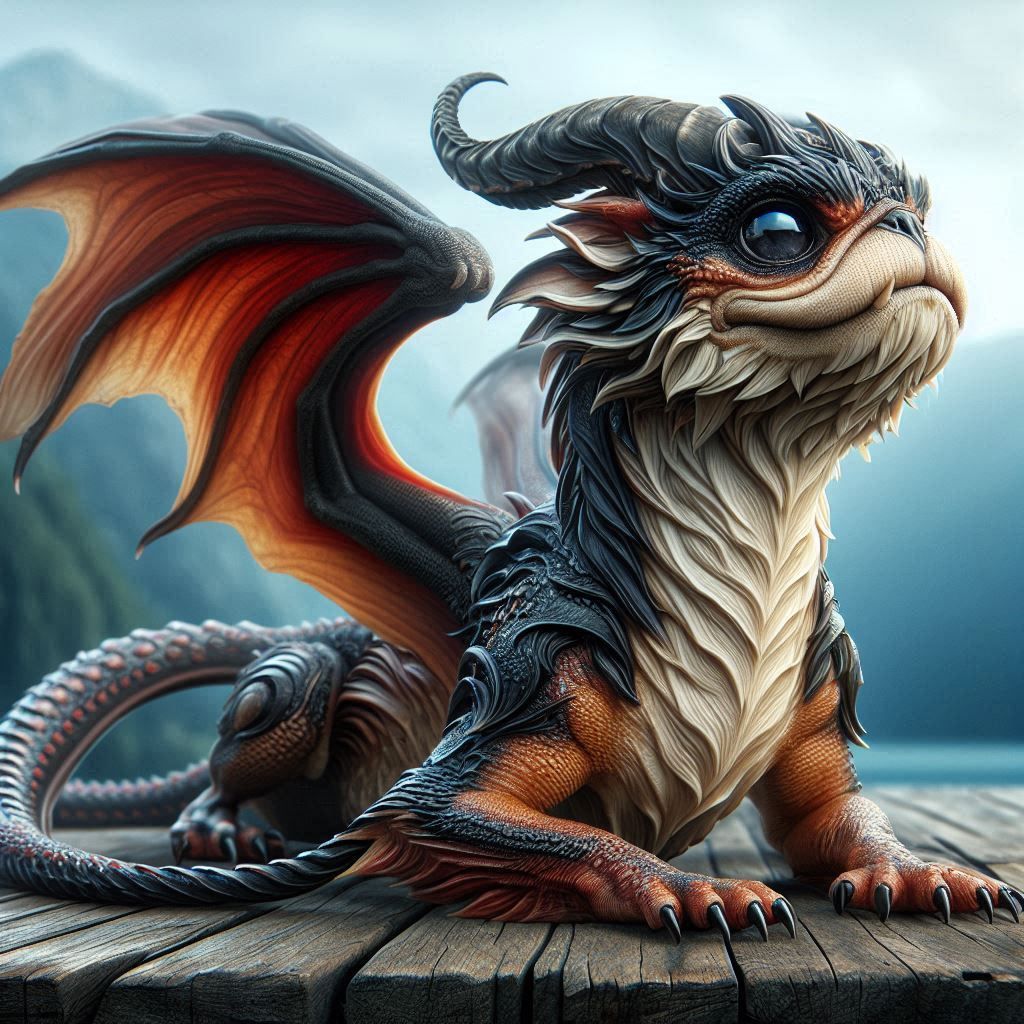 A Legendary Puggon (Pug Dog + Dragon)